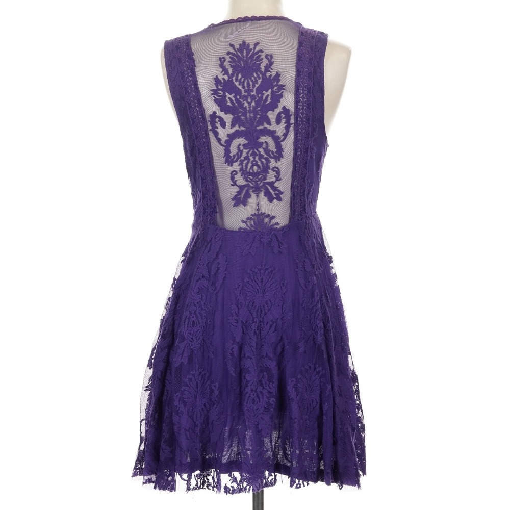 Free People Reign Over Me Purple Lace Sleeveless Mini Dress Size 2